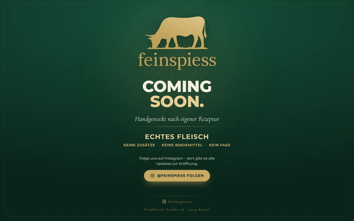 Screenshot der Website von feinspiess Kassel