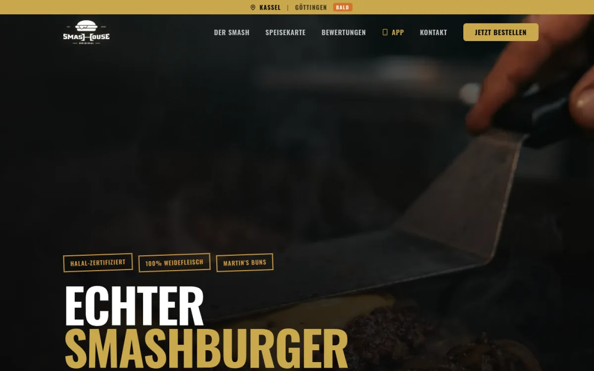 Screenshot der Website von SmasHouse Kassel